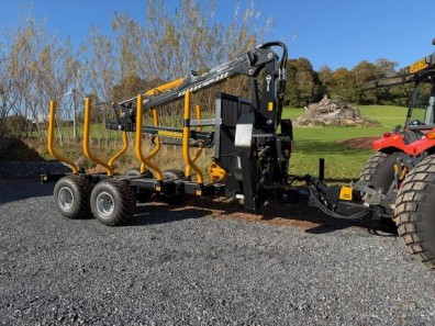 110/720 forestry trailer & radio remote crane.