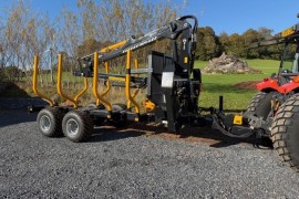 110/720 forestry trailer & radio remote crane.