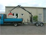 Fast tow trailers with cranes